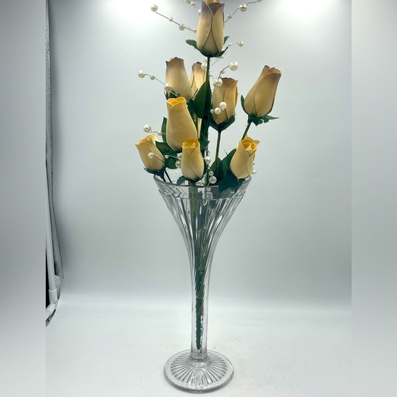 Antique Art Deco Swirl Manganese Glowing Clear Glass Vase Hat Stand Shelf Riser - Picture 1 of 16